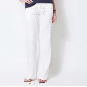 St Bart Ivory Crinkle Linen pants