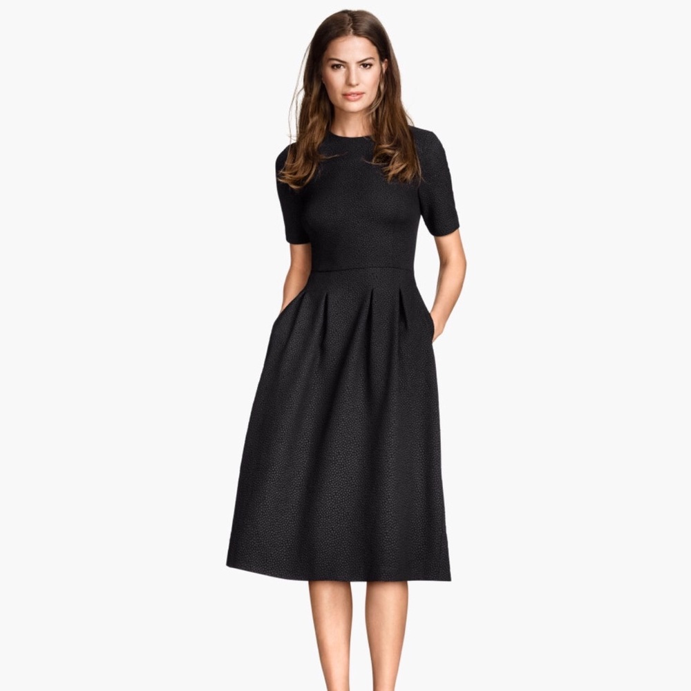 Green textured midi dress