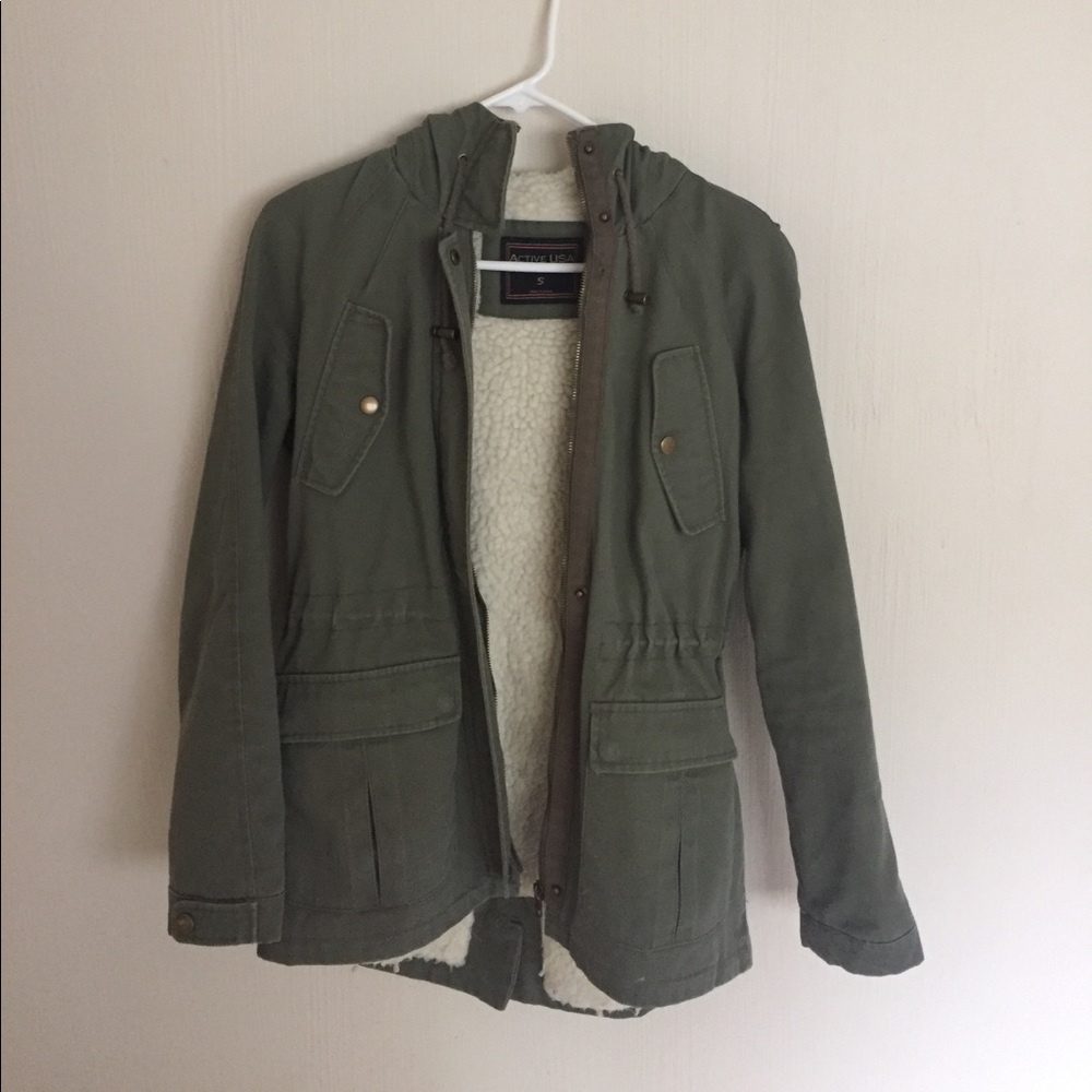 fur lined army utility jacket