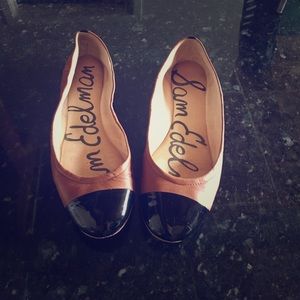 Sam Edelman 'Baxton 2' Black Cap Toe Ballet Flats