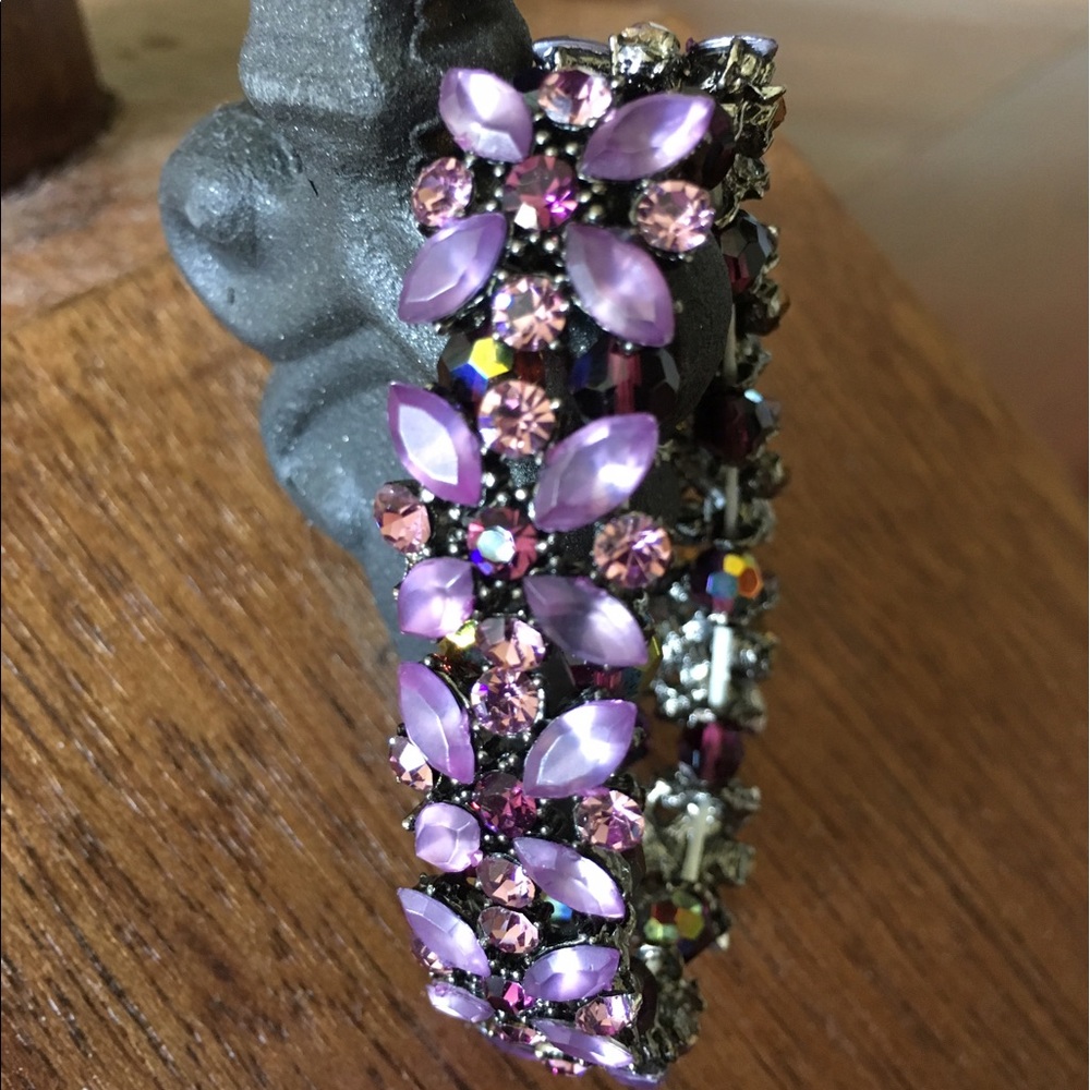 Purple Crystal Stretch Bracelet