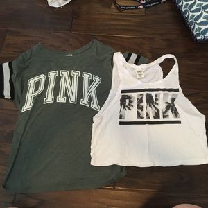 2 PINK shirts