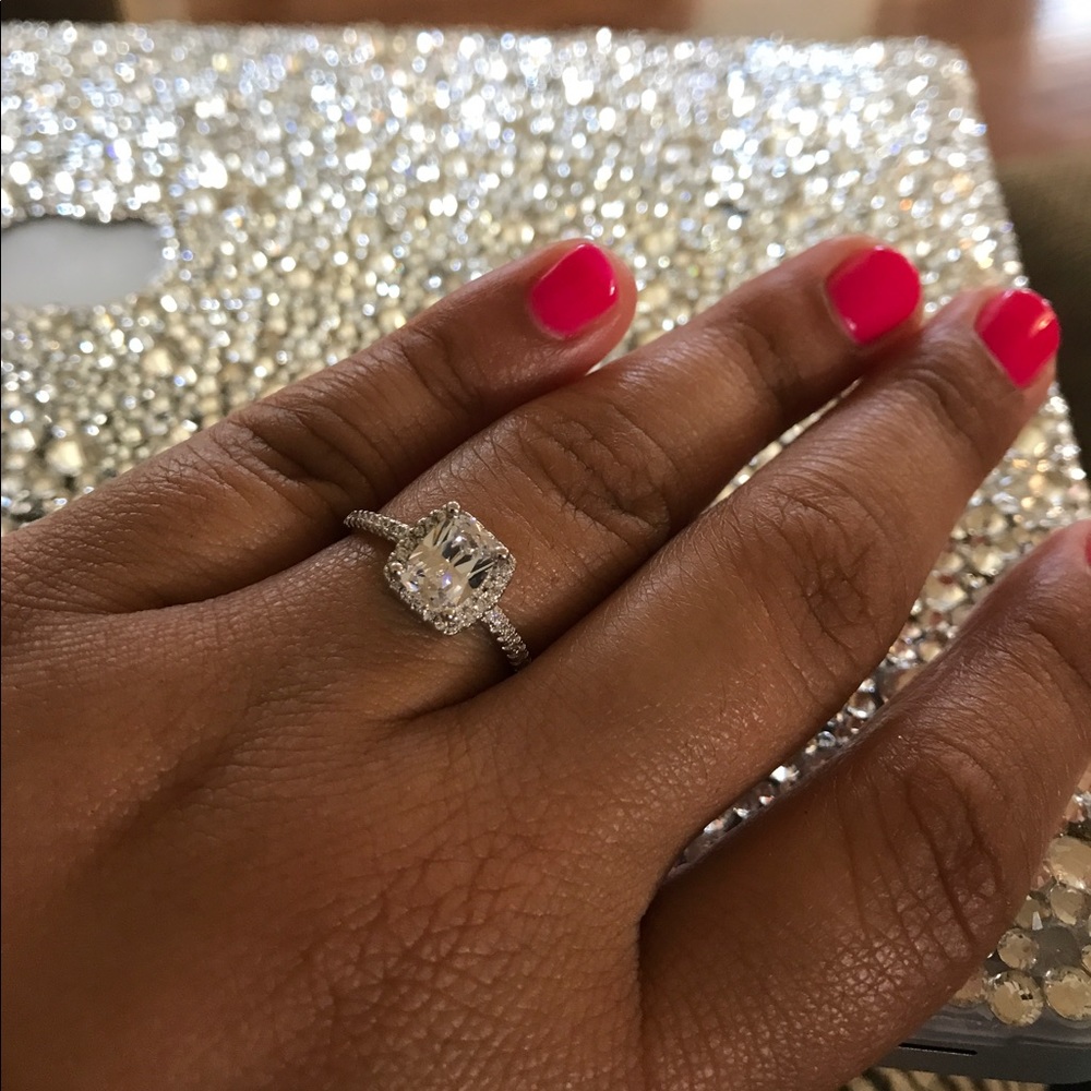 Silver filled faux diamond ring