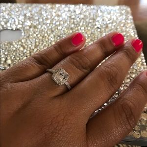 Silver filled faux diamond ring