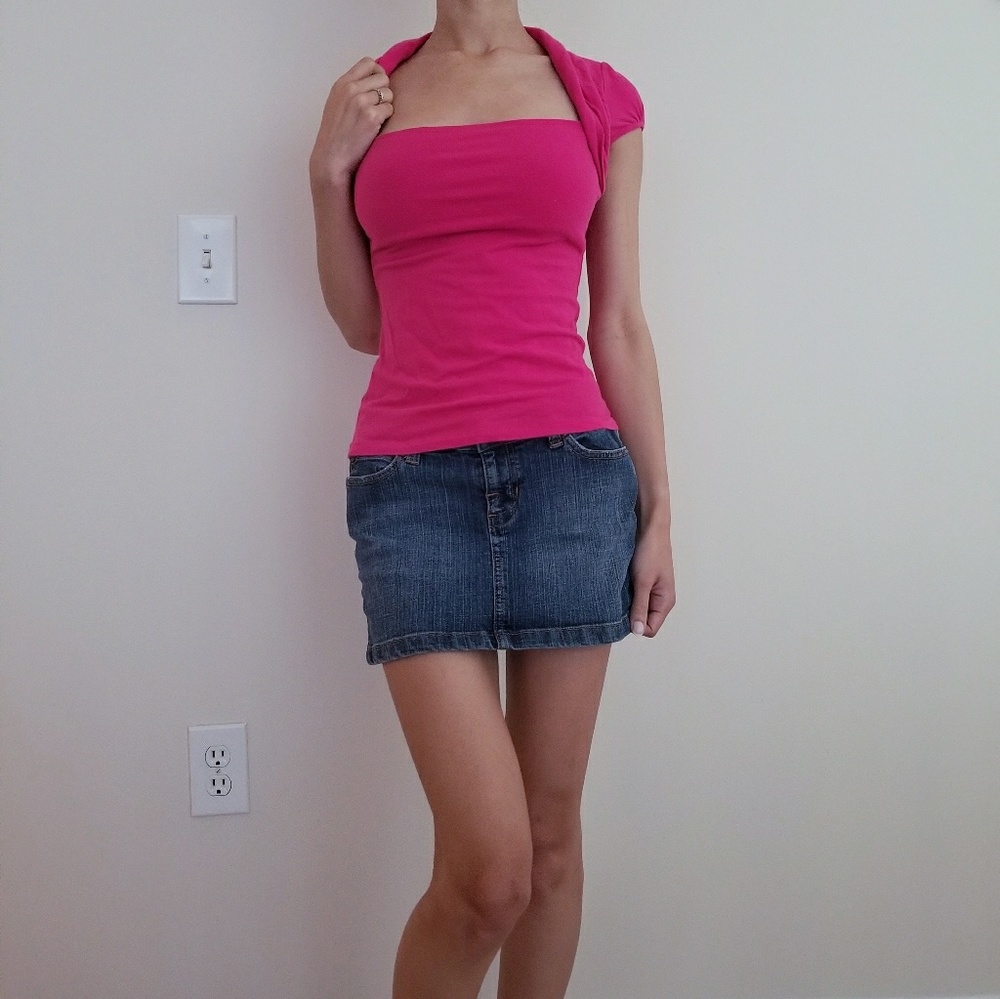 Pink short sleeve top in great shape & 95% cotton