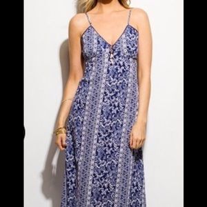 Blue printed maxi dress
