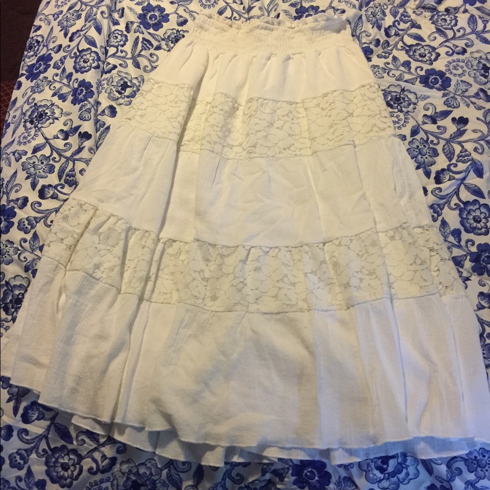 White midi summer skirt