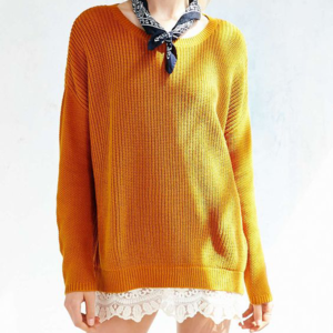 Mustard lace sweater