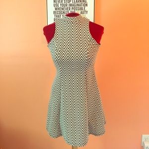 Chevron High Neck Dress
