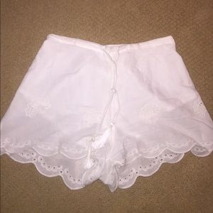 White embroidered shorts