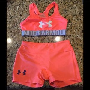 Under amour sports bra and shorts