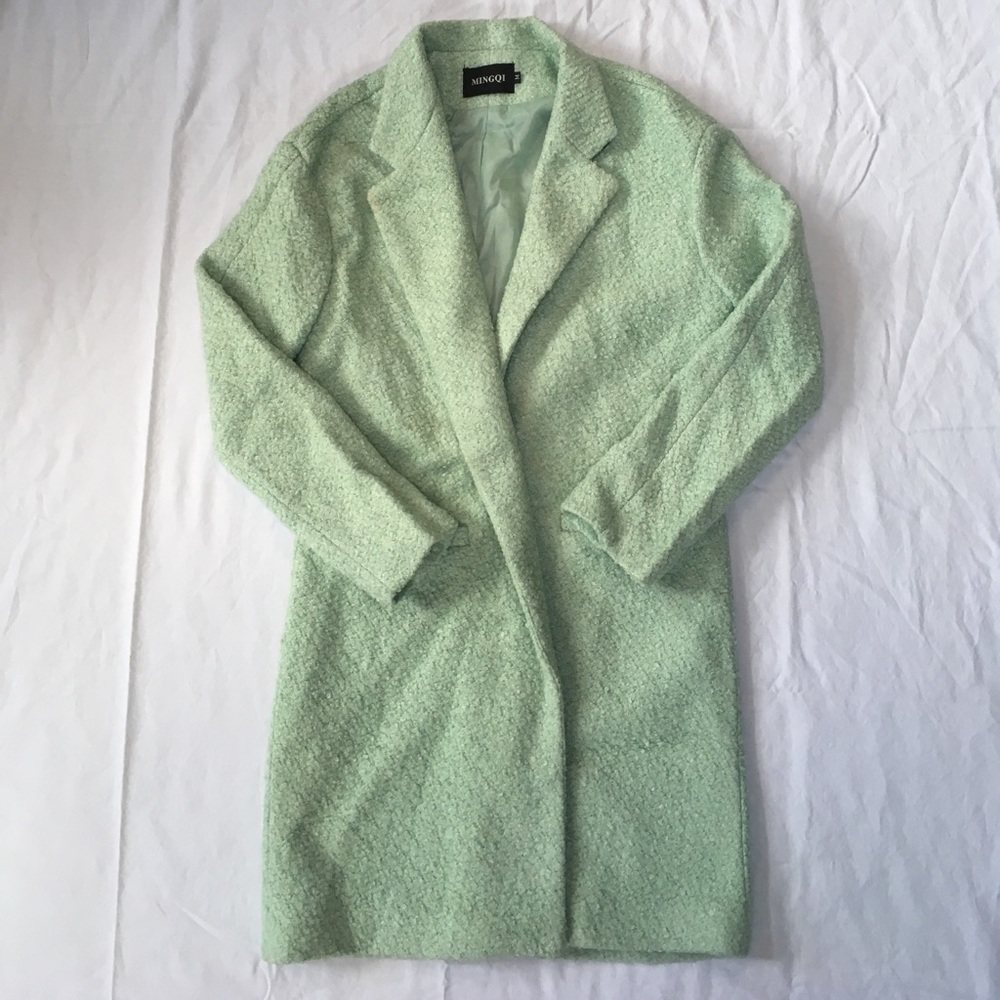BNWOT Mint Green Textured coat szM