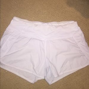 white lululemon shorts