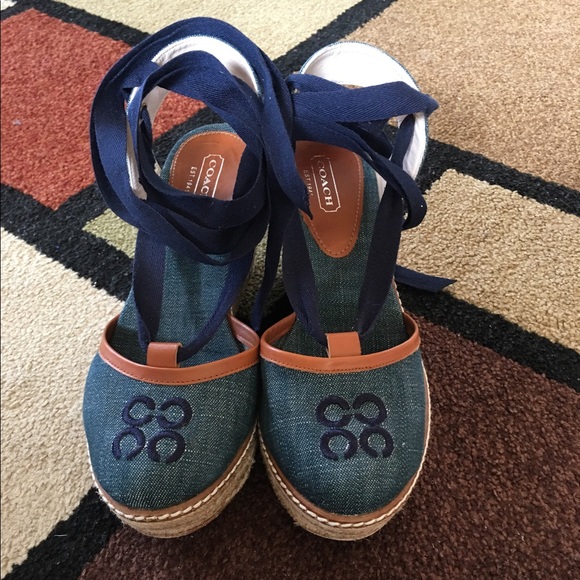 Coach denim espadrilles wedge - Picture 2 of 3