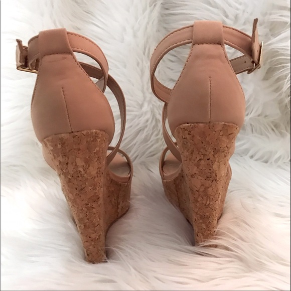 LAST CHANCE π "VIVI" Nude/Blush Wedges - Picture 3 of 3
