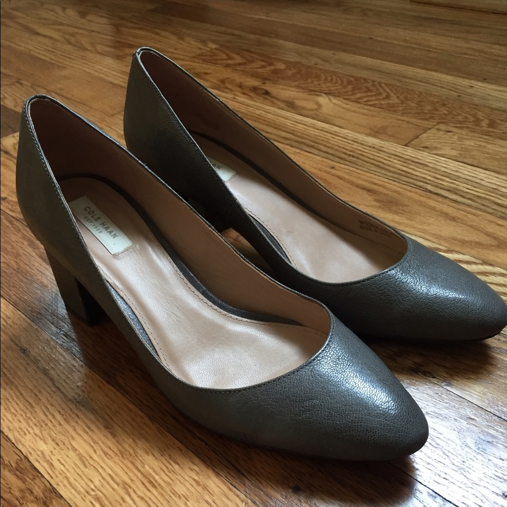 Cole Haan Eliree block pumps grey 6