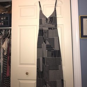 Ann Taylor navy and white maxi dress