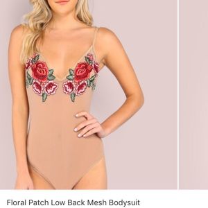 Floral mesh body suit