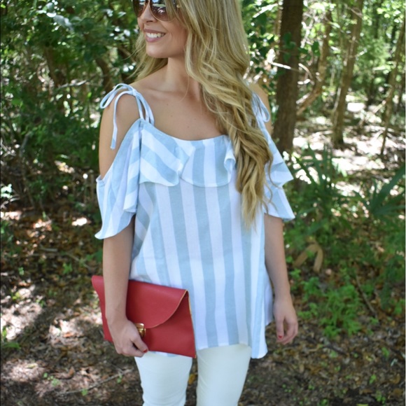 Blue and white striped top - Picture 3 of 4