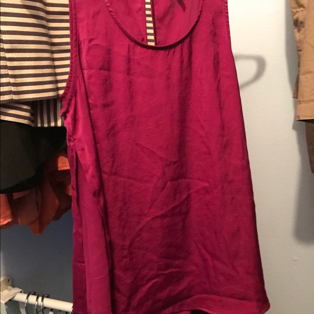 Pink silk tank top from Guess