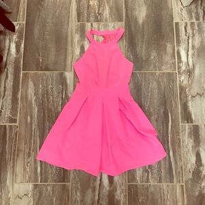 Bright pink mini dress!
