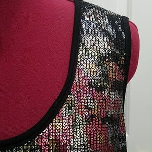 Sequin embellished tank top
