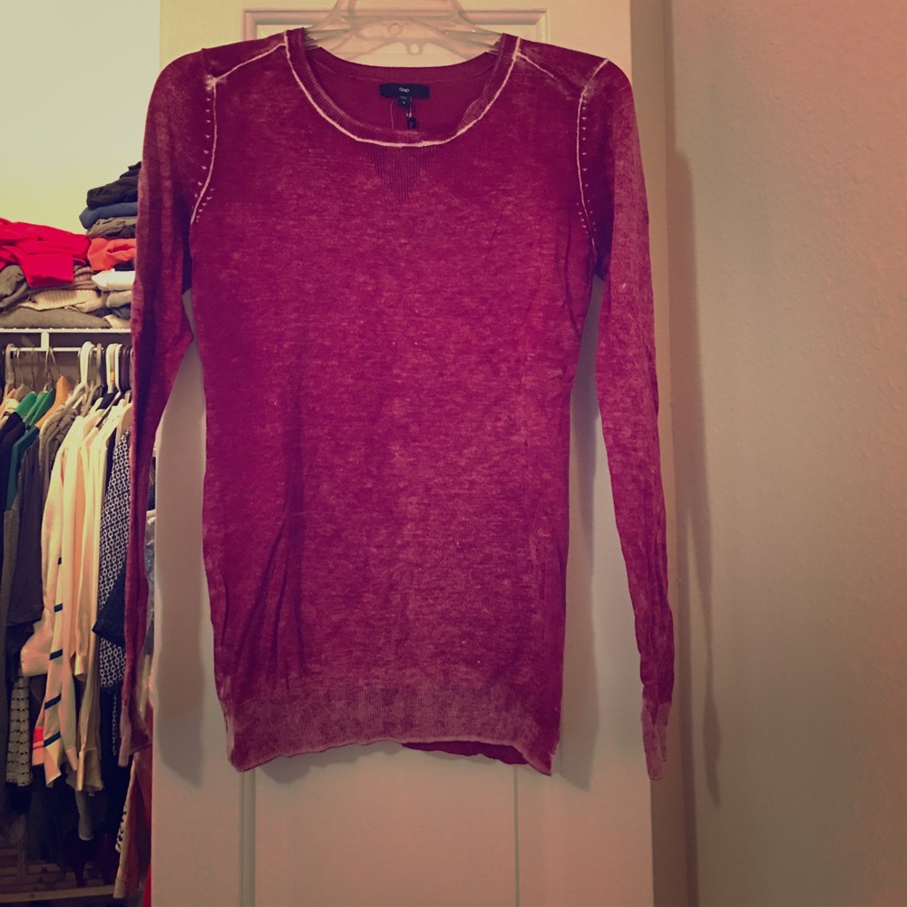 Sz S Gap Lightweight Garment Dyed Sweater