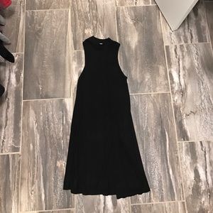 High neck black dress