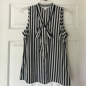 Black & White Striped Forever 21 Blouse