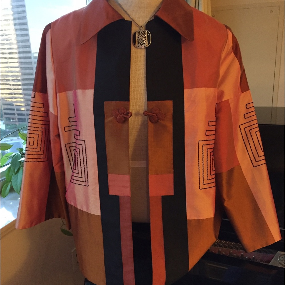 100% silk hand made jacket top