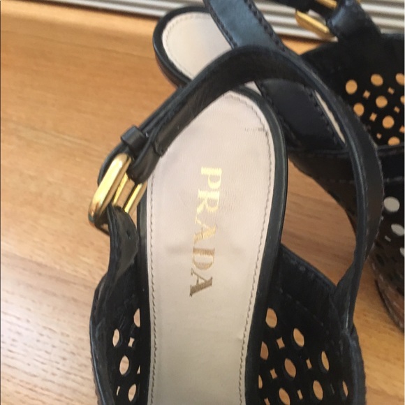 PRADA Peep Toe Platform Heels. Size 7.5 - Picture 2 of 4