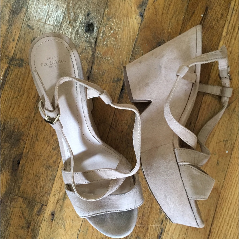 Zara cream wedges