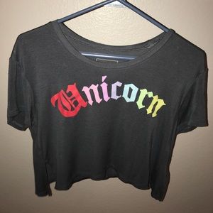 Unicorn cropped tee 🦄