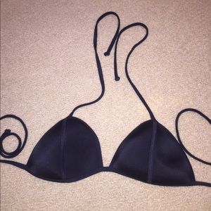 black neoprene bikini top