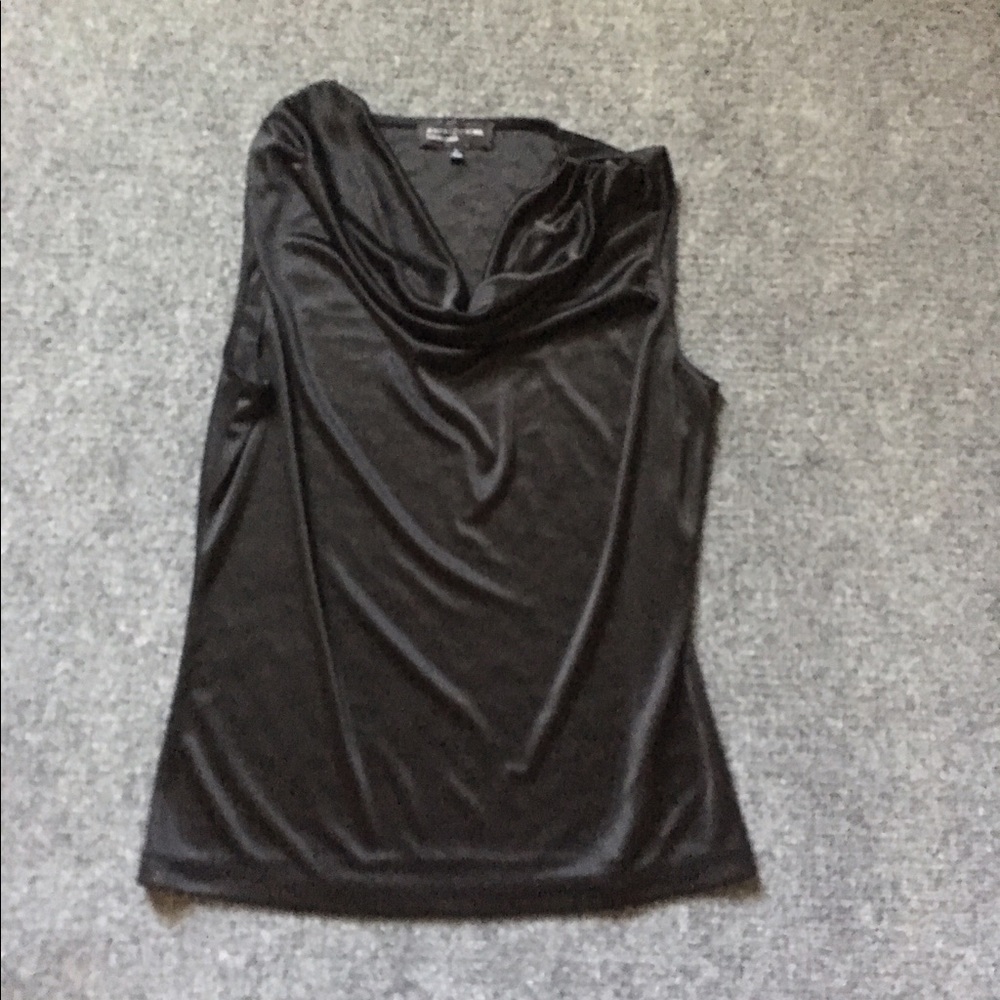 Jones New York black silky cowl neck tank top