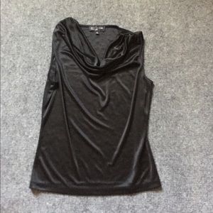 Jones New York black silky cowl neck tank top