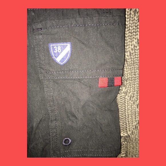 Men's Cremieux Red & Black Swim Shorts - Picture 2 of 4