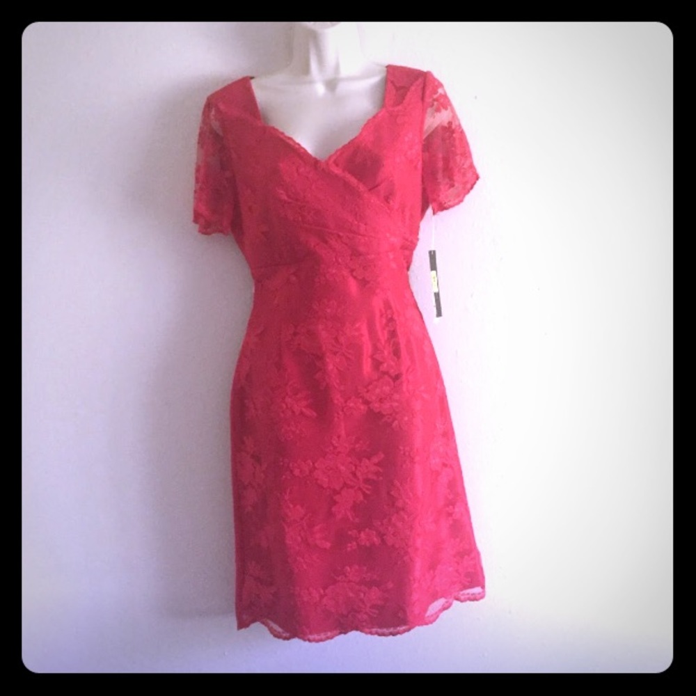 Red lace dress