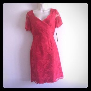 Red lace dress