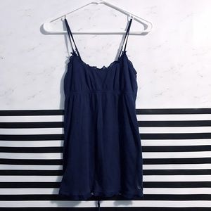 American eagle AEO navy blue ruffle empire tank