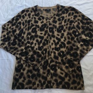 100% Cashmere leopard print cardigan szL