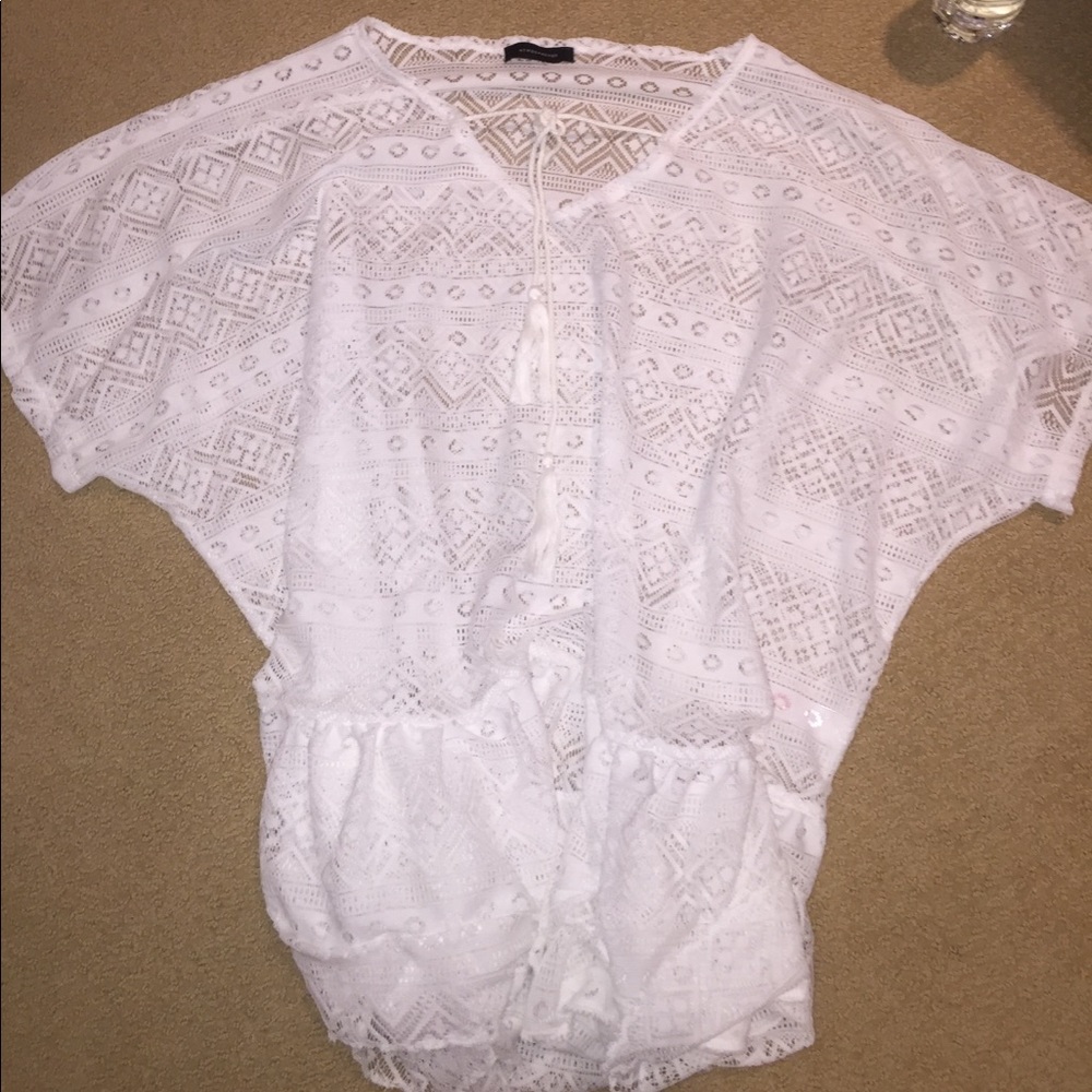 oversized lace tunic coverup