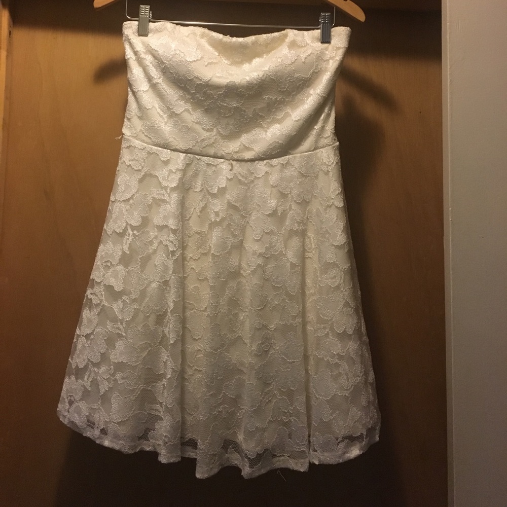 Strapless lace dress