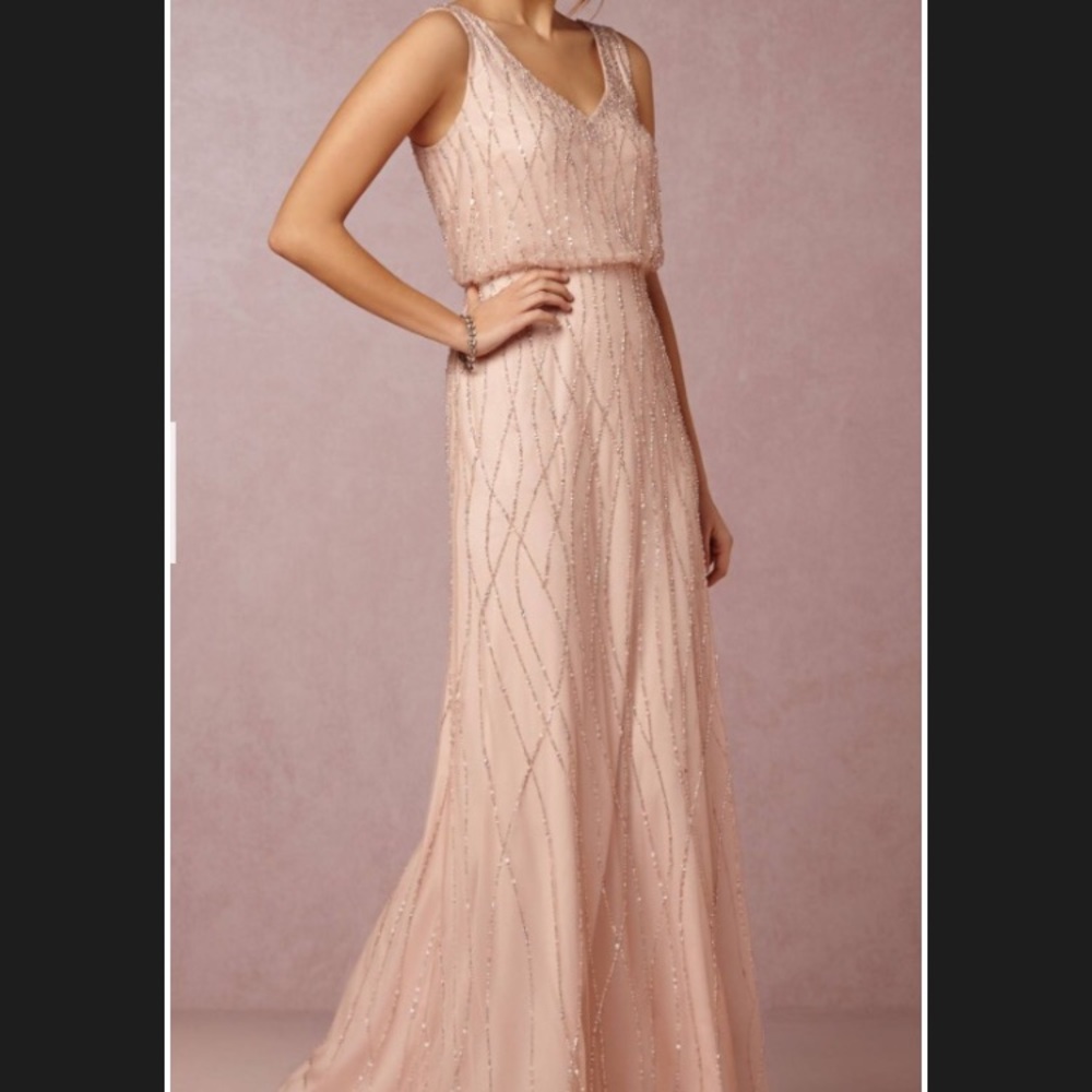 Adrianna Papell sequin floor length gown