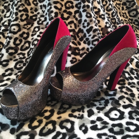 Michael Antonio 💖 Sparkly Platform High Heels - Picture 1 of 4