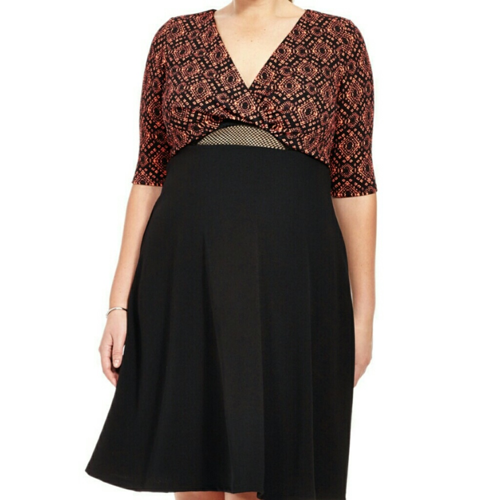 Kiyonna peek a boo dress in black