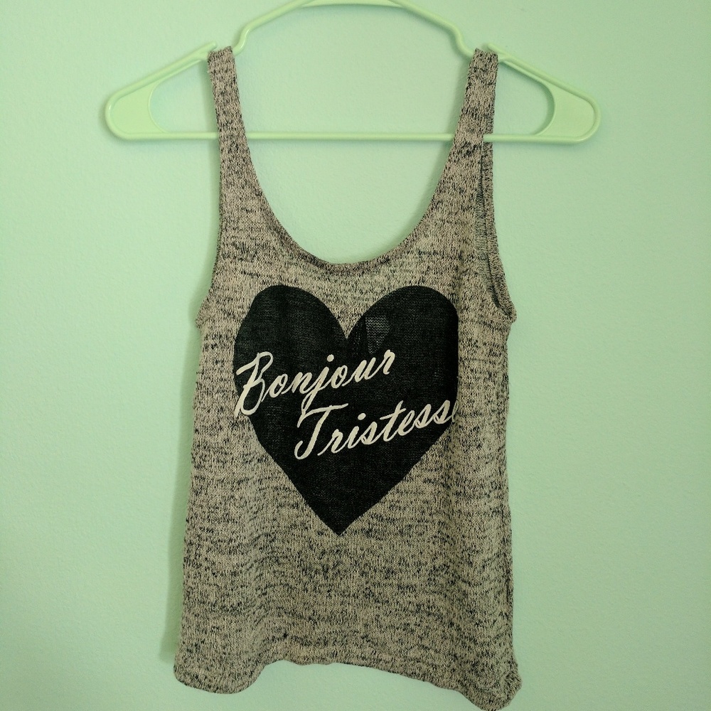 Grey heart tank top