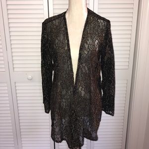 Chicos Lace Open Front Sweater