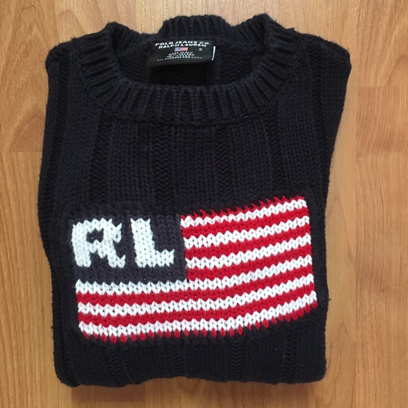 Vtg. Polo Jeans Co. Ralph Lauren Flag Logo Sweater - Picture 3 of 8