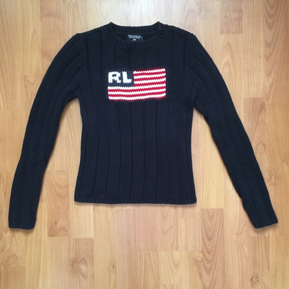 Vtg. Polo Jeans Co. Ralph Lauren Flag Logo Sweater - Picture 4 of 8